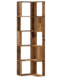 5 szintes antik fa szerelt fa sarok könyvespolc 50 x 50 x 179cm