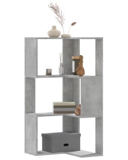 3 szintes betonszürke szerelt fa sarok könyvespolc 50x50x102 cm