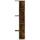 Füstös tölgy szerelt fa fali sarokpolc 36,5 x 36,5 x 140 cm