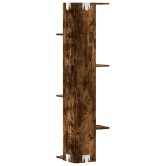 Füstös tölgy szerelt fa fali sarokpolc 36,5 x 36,5 x 140 cm