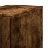 Füstös tölgy szerelt fa fali sarokpolc 36,5 x 36,5 x 140 cm