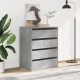 Betonszürke szerelt fa fiókos sarokszekrény 60 x 41 x 76 cm Betonszürke szerelt fa fiókos sarokszekrény 60 x 41 x 76 cm