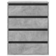 Betonszürke szerelt fa fiókos sarokszekrény 60 x 41 x 76 cm Betonszürke szerelt fa fiókos sarokszekrény 60 x 41 x 76 cm