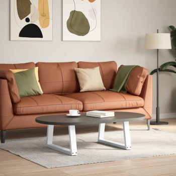 2 db fehér, v-alakú acél dohányzóasztal láb 70 x (30-31,3) cm