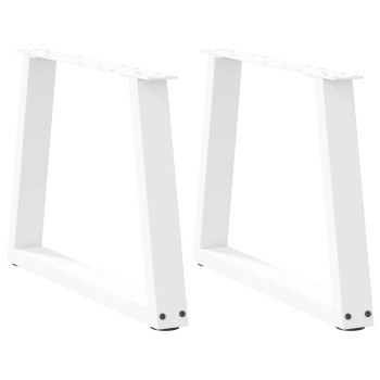 2 db fehér, v-alakú acél dohányzóasztal láb 70 x (42-43,3) cm
