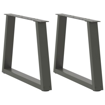 2 db antracitszürke, v-alakú acél dohányzóasztal láb 70 x (42-43,3) cm