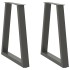 2 db antracit acél dohányzóasztal lábak v-alakú 60x(72-73) cm