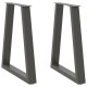 2 db antracit acél dohányzóasztal lábak v-alakú 60x(72-73) cm
