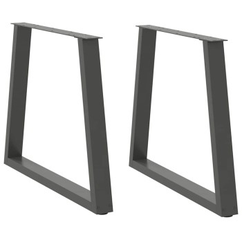 2 db antracitszürke, v-alakú acél étkezőasztalláb 70 x (72-73,3) cm