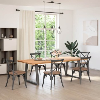 2 db antracitszürke, v-alakú acél étkezőasztalláb 70 x (72-73,3) cm