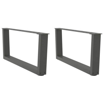 2 db antracitszürke, v-alakú acél dohányzóasztal láb 70 x (30-31,3) cm