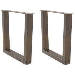 Étkezőasztal lábak v-alakú 2 db natúr acél 50x(42-43,3)cm acél