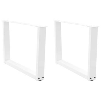 2 db fehér, v-alakú acél dohányzóasztal láb 70 x (42-43,3) cm