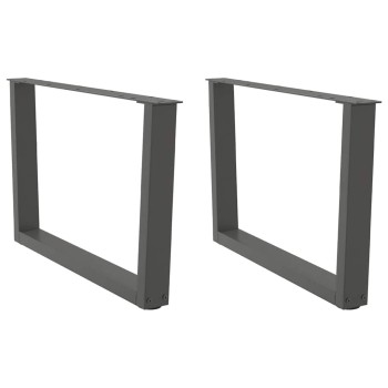 2 db antracitszürke, v-alakú acél dohányzóasztal láb 70 x (42-43,3) cm