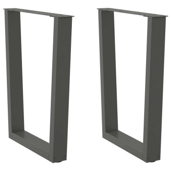 2 db antracitszürke, v-alakú acél étkezőasztal láb 60 x (72-73,3) cm