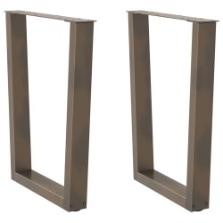 Étkezőasztal lábak v-alakú 2 db natúr acél 60x(72-73,3)cm acél