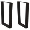 2 db fekete, v-alakú acél étkezőasztal láb 70 x (72-73,3) cm
