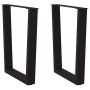2 db fekete, v-alakú acél étkezőasztal láb 70 x (72-73,3) cm