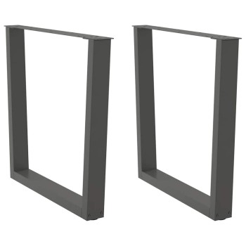 2 db antracitszürke, v-alakú acél étkezőasztal láb 80 x (72-73,3) cm