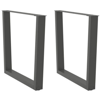 2 db antracitszürke, v-alakú acél étkezőasztal láb 90 x (72-73,3) cm