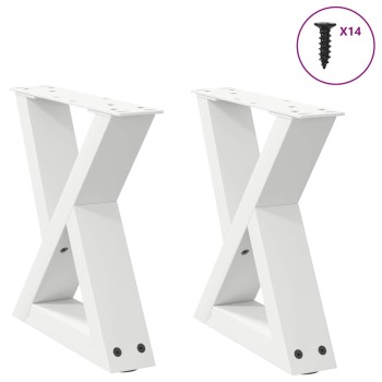 2 db fehér dohányzóasztal láb 30 x (30-31,3) cm acél dohányzóasztal láb