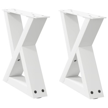 2 db fehér dohányzóasztal láb 30 x (30-31,3) cm acél dohányzóasztal láb