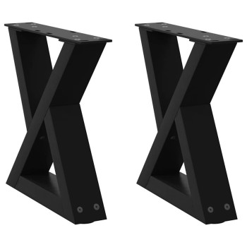 2 db fekete acél dohányzóasztal láb 40 x (30-31,3) cm