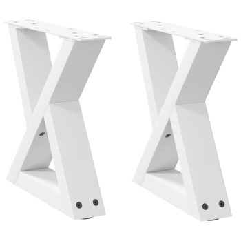 2 db fehér dohányzóasztal láb 40 x (30-31,3) cm acél dohányzóasztal láb