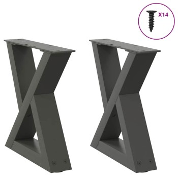 2 db antracitszürke acél dohányzóasztal láb 40 x (30-31,3) cm
