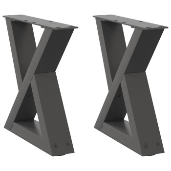 2 db antracitszürke acél dohányzóasztal láb 40 x (30-31,3) cm