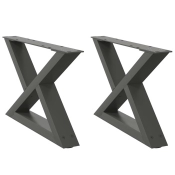 2 db antracitszürke acél dohányzóasztal láb 50 x (30-31,3) cm