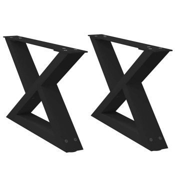 2 db fekete acél dohányzóasztal láb 60 x (30-31,3) cm