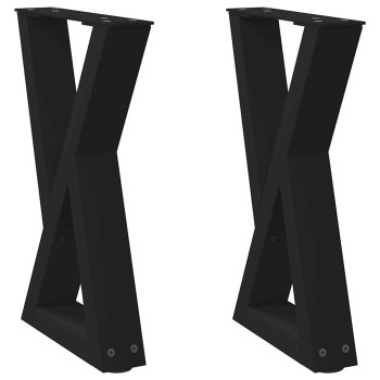 2 db fekete acél dohányzóasztal láb 38 x (42-43,3) cm