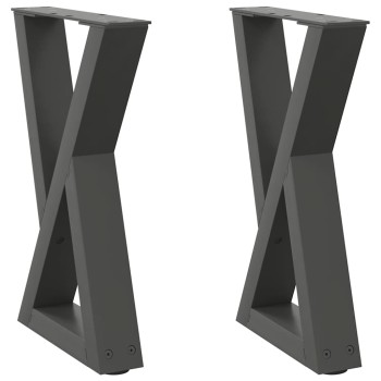 2 db antracitszürke acél dohányzóasztal láb 38x(42-43,3) cm