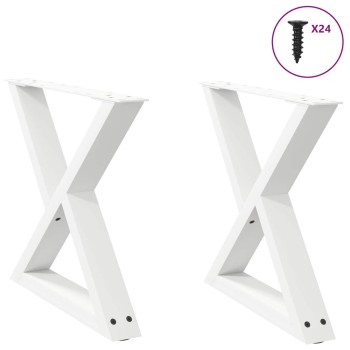 2 db fehér dohányzóasztal láb 50 x (42-43,3) cm acél dohányzóasztal láb