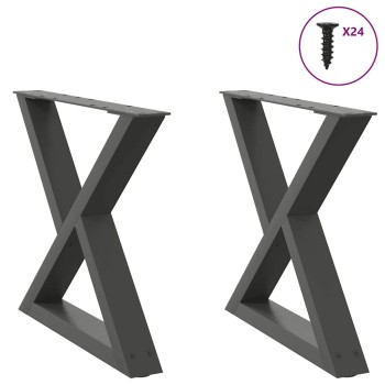 2 db antracitszürke acél dohányzóasztal láb 50 x (42-43,3) cm