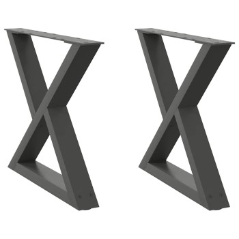 2 db antracitszürke acél dohányzóasztal láb 50 x (42-43,3) cm