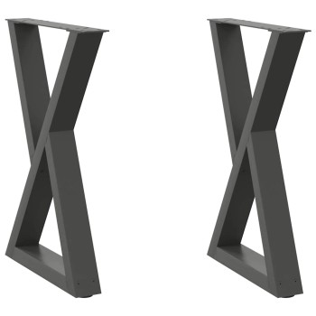 2 db antracitszürke acél étkezőasztalláb 50x(72-73,3) cm