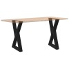 2 db fekete acél étkezőasztal láb 60 x (72-73,3) cm