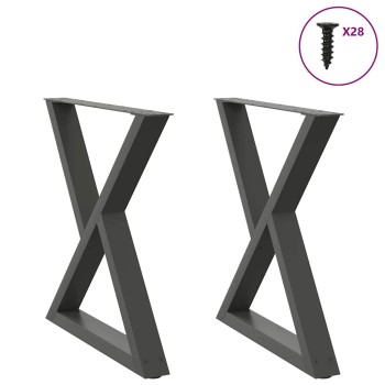 2 db antracitszürke acél étkezőasztalláb 70x(72-73,3) cm