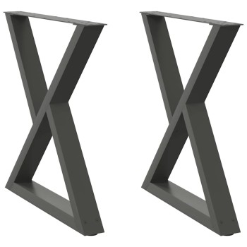 2 db antracitszürke acél étkezőasztalláb 70x(72-73,3) cm