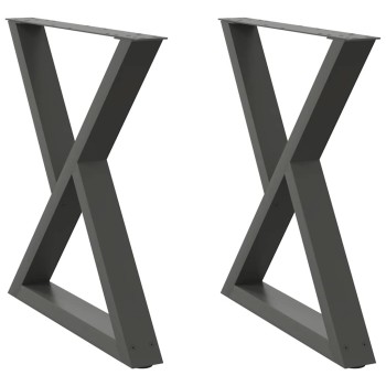 2 db antracitszürke acél étkezőasztalláb 80x(72-73,3) cm