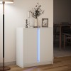 Fehér szerelt fa tálalószekrény led-del 77 x 34 x 85 cm