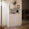 Fehér szerelt fa tálalószekrény led-del 77 x 34 x 100 cm