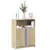 Sonoma tölgy szerelt fa tálalószekrény led-del 77 x 34 x 100 cm
