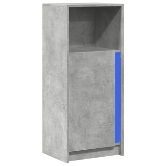 Betonszürke szerelt fa led-es tálalószekrény 42,5 x 34 x 100 cm