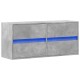 Betonszürke falra szerelhető tv-szekrény led-del 100x31x45 cm Betonszürke falra szerelhető tv-szekrény led-del 100x31x45 cm