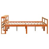 Viaszbarna tömör fenyőfa ágykeret fejtámlával 120 x 200 cm