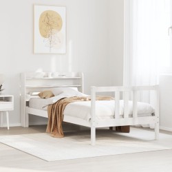 Fehér ágykeret fejtámlával matrac nélkül 90x200 cm