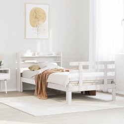 Fehér ágykeret fejtámlával matrac nélkül 90x200 cm